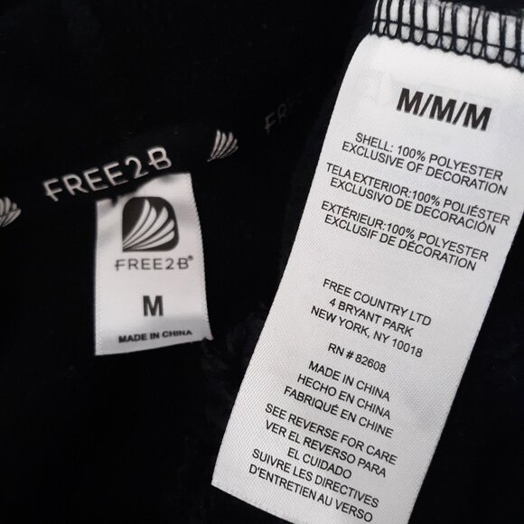 Free Country Hoodie Zip Jacket Plush Teddy Pile Pockets Black - Picture 8 of 8